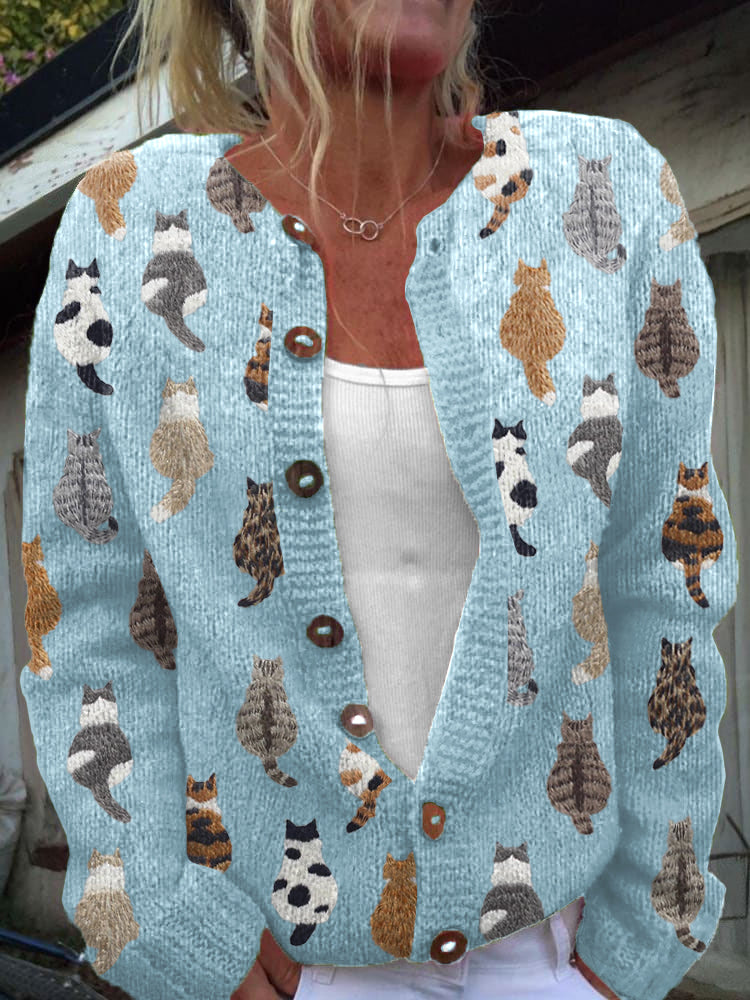 Bramley - Cat Print Cardigan