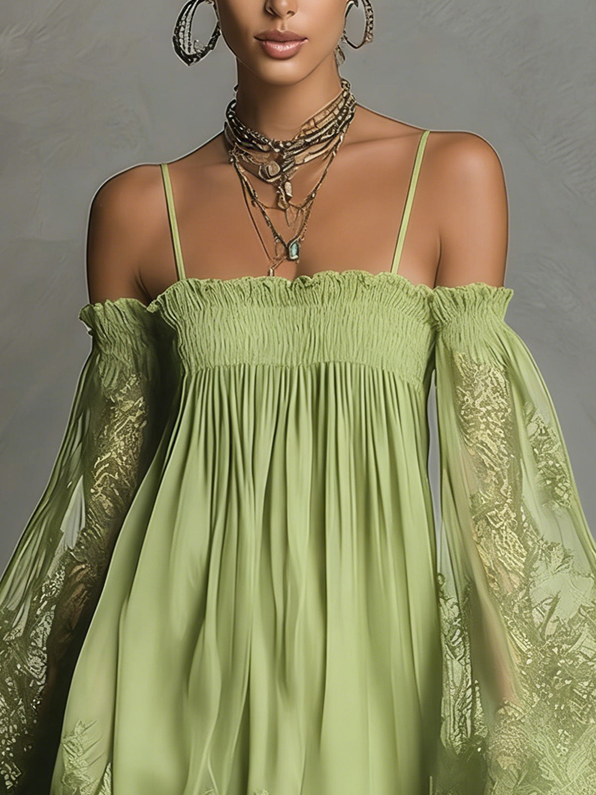 Naomi | Mini dress with sheer sleeves