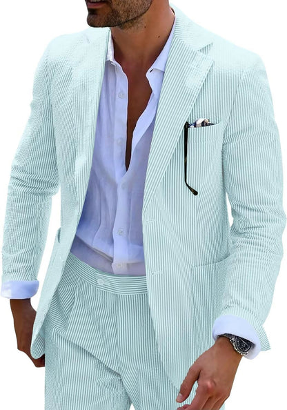 Striped Seersucker 2 Piece Suits