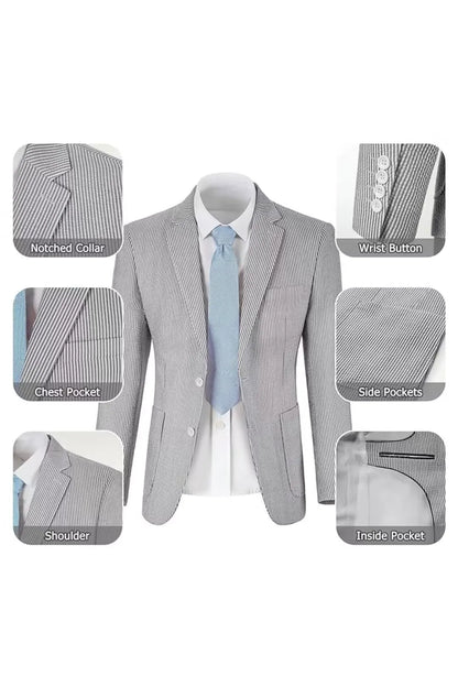Striped Seersucker 2 Piece Suits