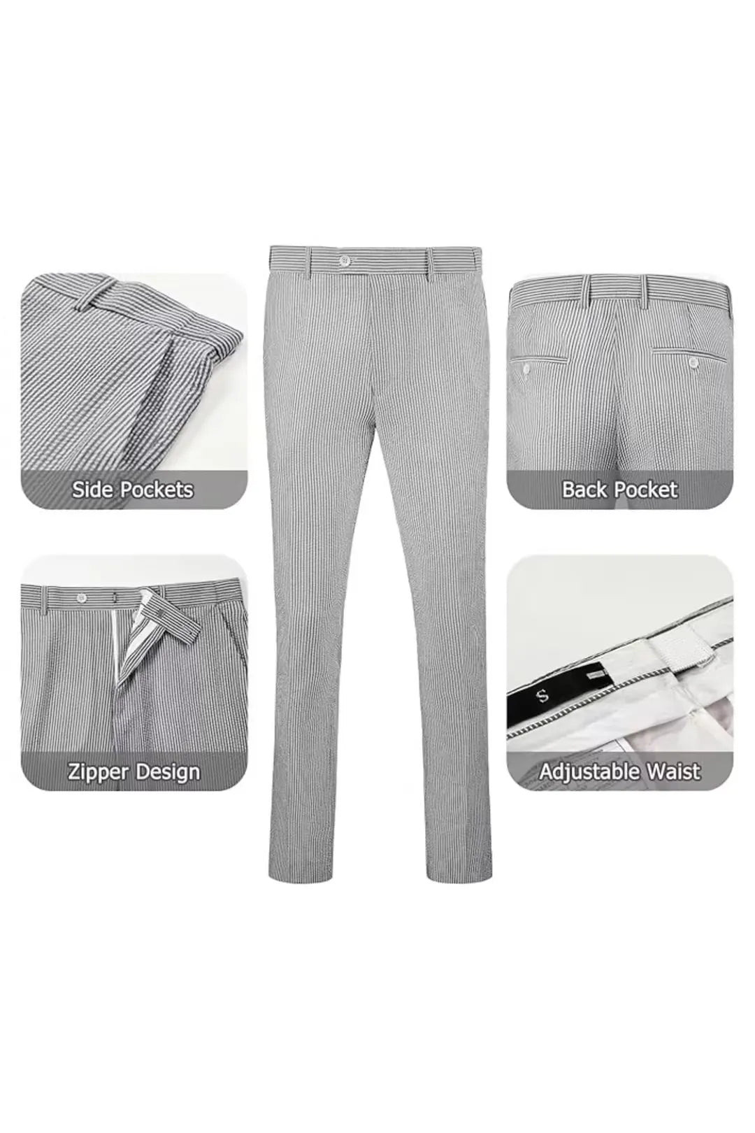 Striped Seersucker 2 Piece Suits