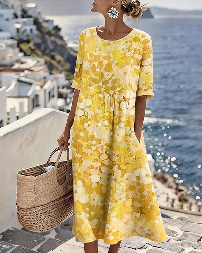 Elegant Floral Summer Midi Dress