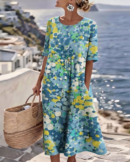 Elegant Floral Summer Midi Dress