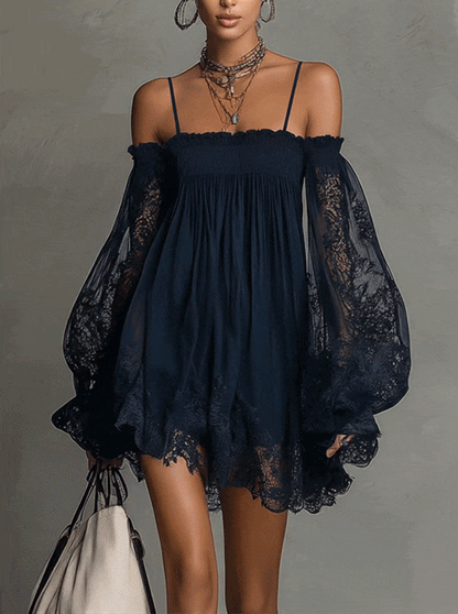 Naomi | Mini dress with sheer sleeves