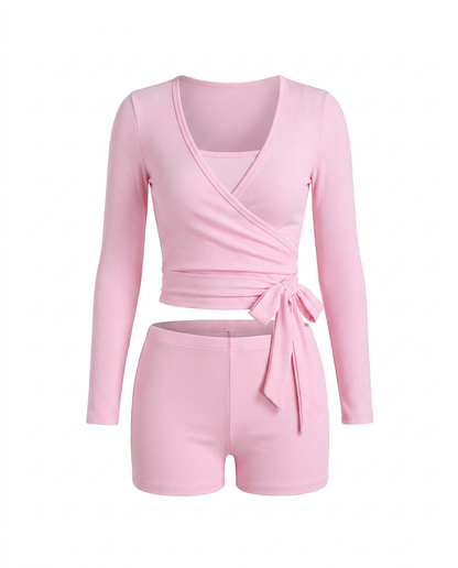 Wrap Top and Shorts Set