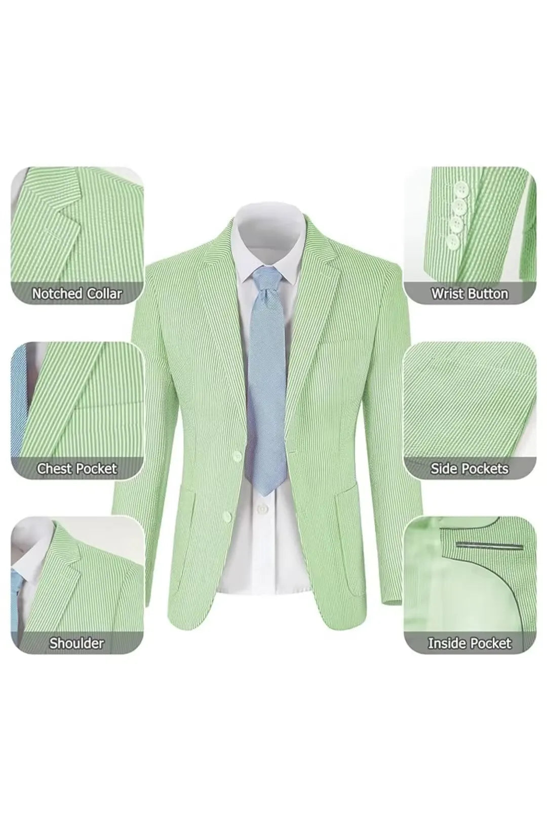 Striped Seersucker 2 Piece Suits