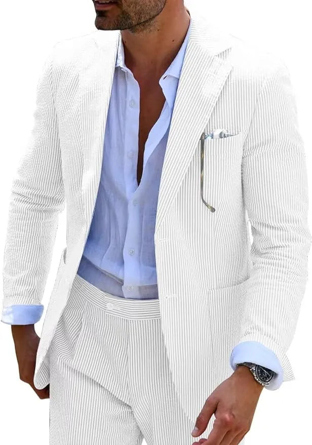 Striped Seersucker 2 Piece Suits