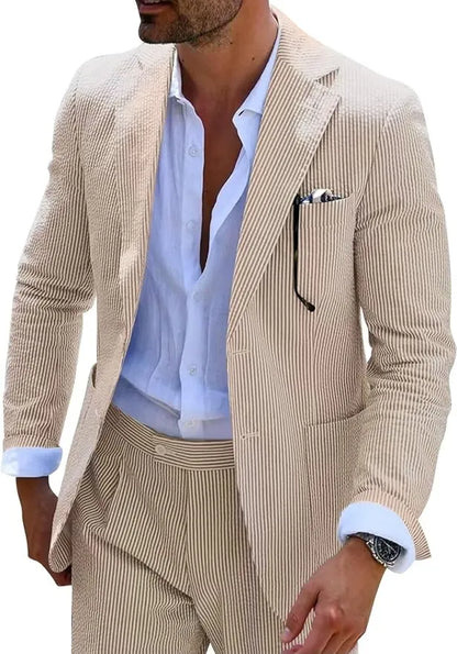 Striped Seersucker 2 Piece Suits