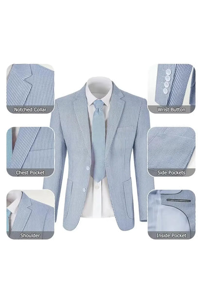 Striped Seersucker 2 Piece Suits