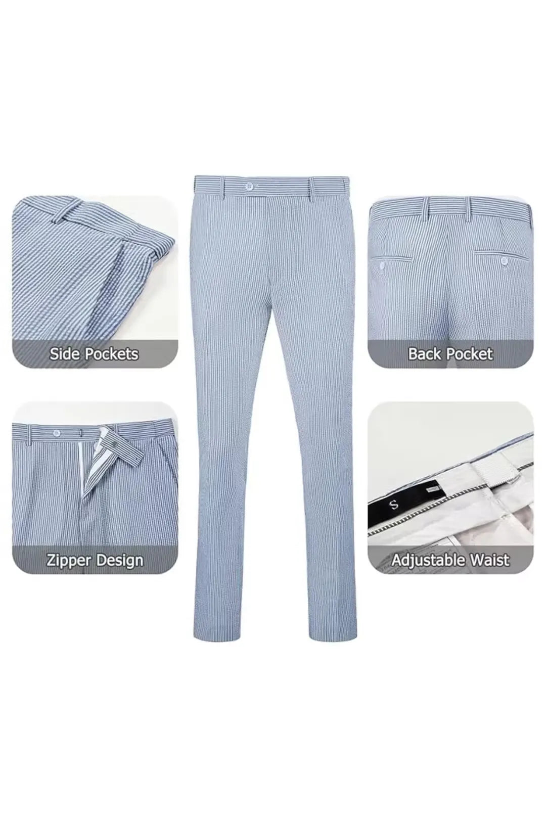 Striped Seersucker 2 Piece Suits