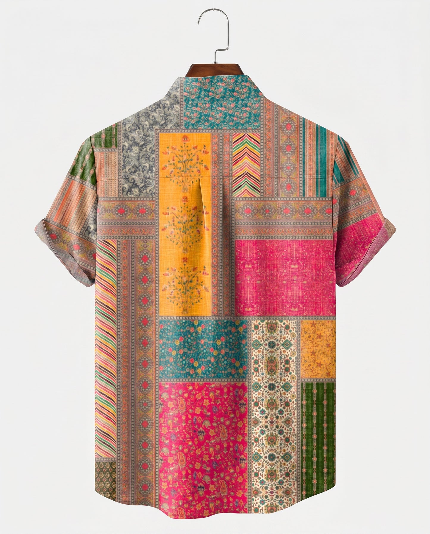 Patchwork Print Casual Shirt