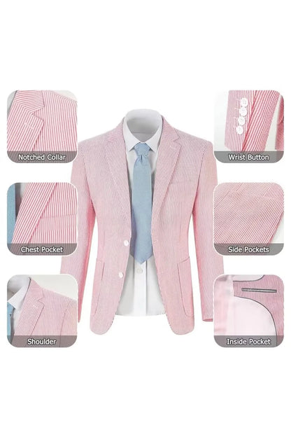 Striped Seersucker 2 Piece Suits