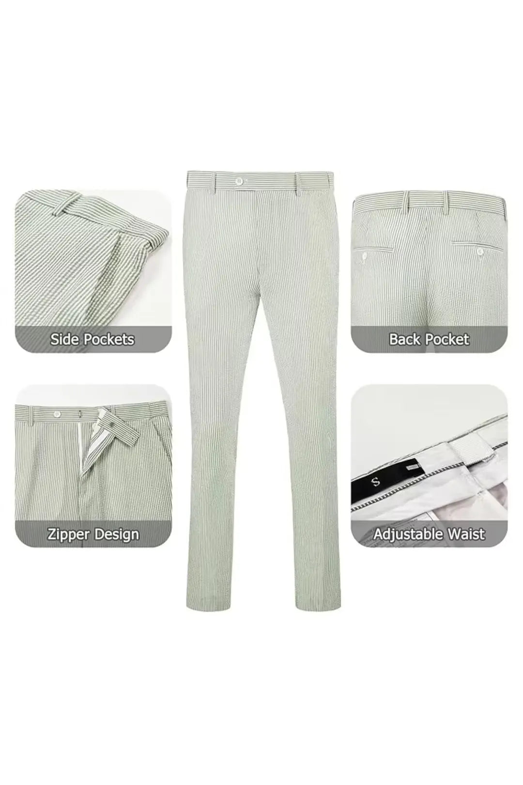 Striped Seersucker 2 Piece Suits