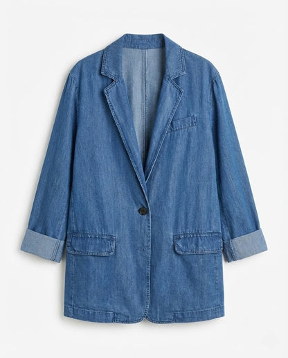 Button Down Denim Blazer