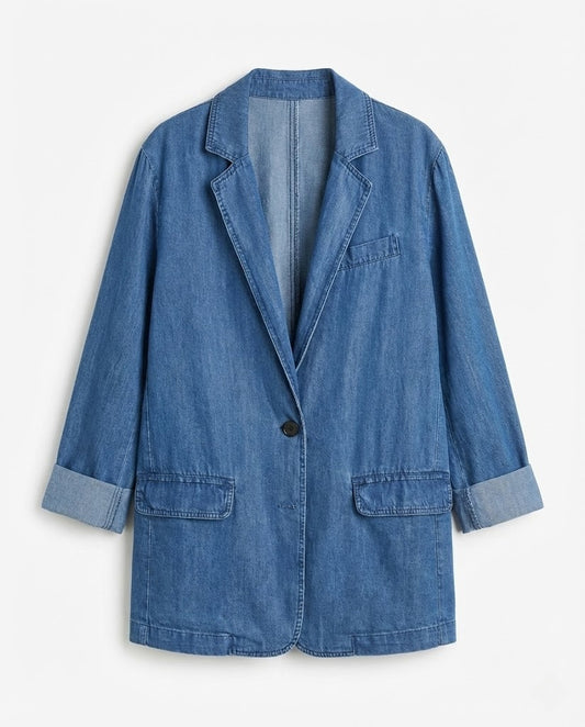 Button Down Denim Blazer