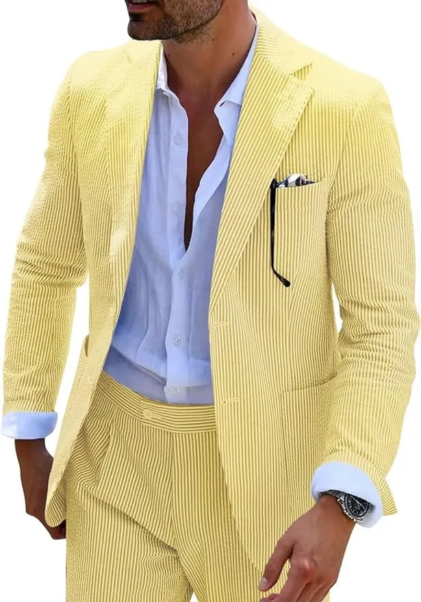 Striped Seersucker 2 Piece Suits